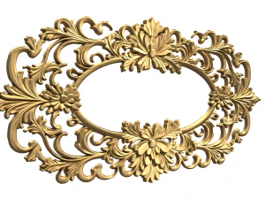 Plaster decorative frame ornament 23 3D Model