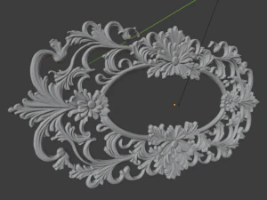 Plaster decorative frame ornament 23 3D Model