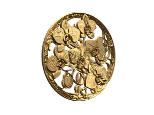 Classic circular carved decor ornament 10 3D Model
