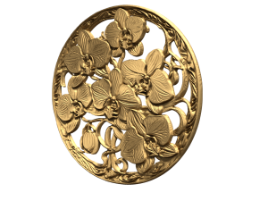 Classic circular carved decor ornament 10 Modello 3D