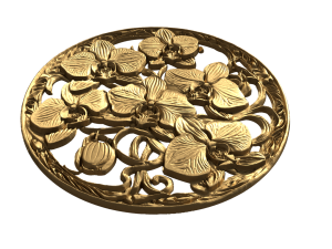 Classic circular carved decor ornament 10 Modello 3D