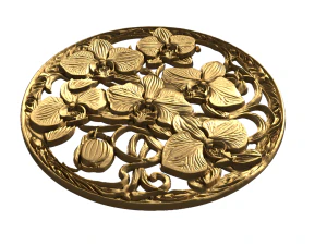 Classic circular carved decor ornament 10 3D Model