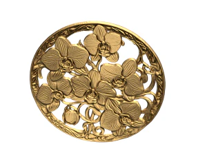 Classic circular carved decor ornament 10 3D Model