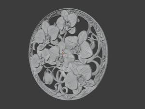 Classic circular carved decor ornament 10 Modello 3D