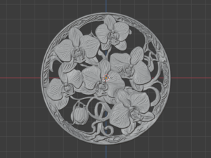 Classic circular carved decor ornament 10 Modello 3D