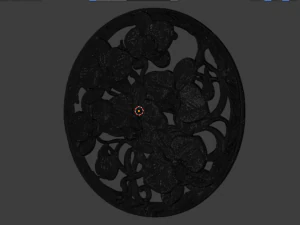 Classic circular carved decor ornament 10 3D Model
