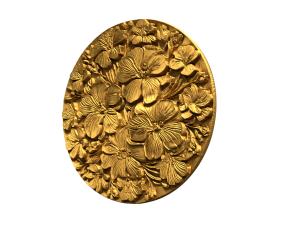 Classic circular carved decor ornament 11 Modello 3D