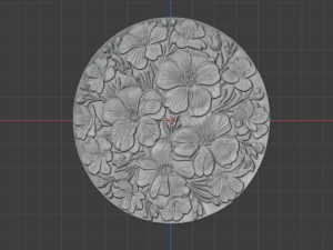 Classic circular carved decor ornament 11 3D Model