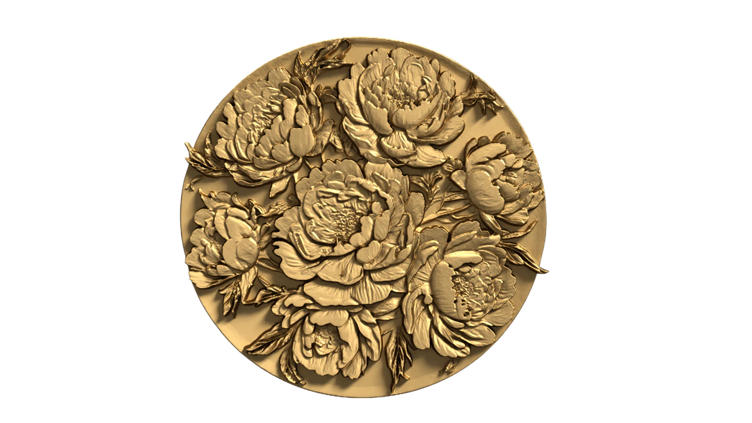 Classic circular carved decor ornament 12 3D Model .c4d .max .obj .3ds .fbx .stl .blend 