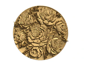 Ornamento clássico de decoração circular esculpida 12 Modelo 3D