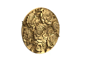 Classic circular carved decor ornament 12 3D Model