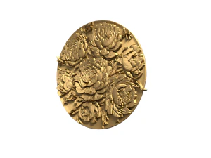 Classic circular carved decor ornament 12 3D Model