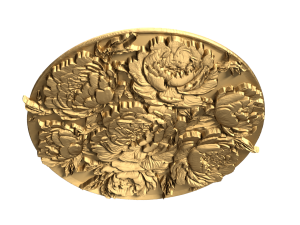 Classic circular carved decor ornament 12 Modelo 3D
