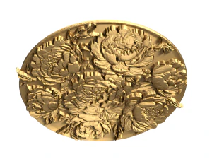 Classic circular carved decor ornament 12 3D Model