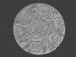Classic circular carved decor ornament 12 3D Model
