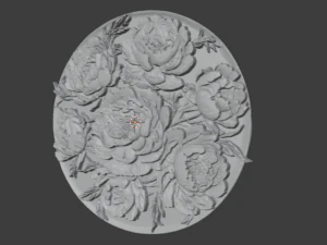 Classic circular carved decor ornament 12 3D Model