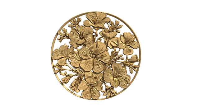 Classic circular carved decor ornament 13 3D Model .c4d .max .obj .3ds .fbx .stl .blend 