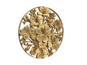 Classic circular carved decor ornament 13 3D Model