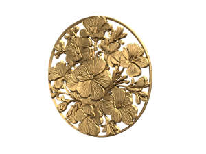 Classic circular carved decor ornament 13 3D Model