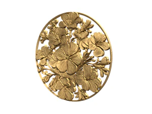 Classic circular carved decor ornament 13 3D Model