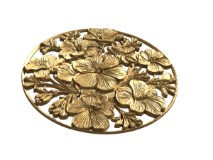 Classic circular carved decor ornament 13 3D Model