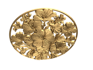 Classic circular carved decor ornament 13 3D Model