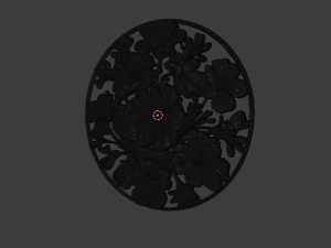 Classic circular carved decor ornament 13 3D Model