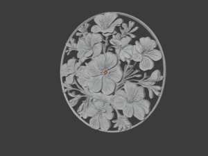 Classic circular carved decor ornament 13 3D Model