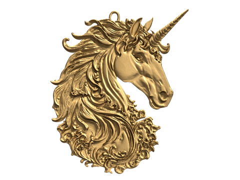 Unicorn Pendant-01 3D print model 3D Model