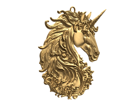 Unicorn Pendant-01 3D print model 3D-Modell