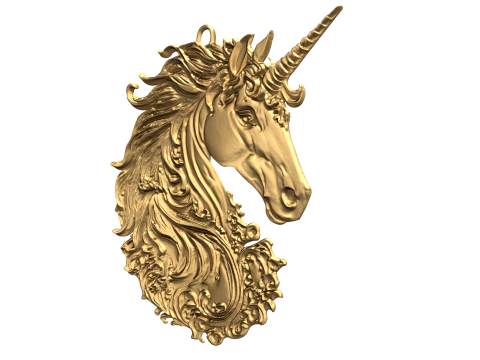 Unicorn Pendant-01 3D print model 3D-Modell