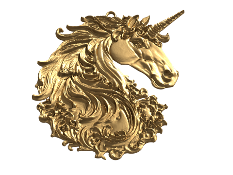 Unicorn Pendant-01 3D print model 3D-Modell
