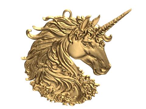 Unicorn Pendant-01 3D print model 3D-Modell