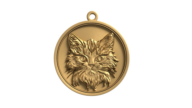 Cat pendant-02 3D print model Modelo 3D .c4d .max .obj .3ds .fbx .stl .blend 