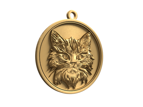 Cat pendant-02 3D print model Modelo 3D