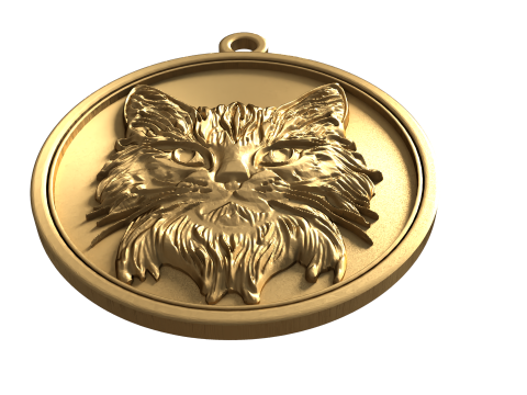 Cat pendant-02 3D print model Modelo 3D