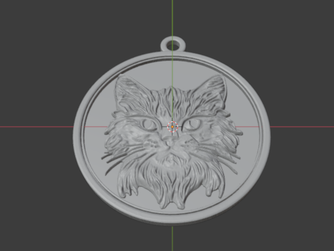 Cat pendant-02 3D print model Modelo 3D