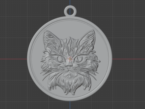 Cat pendant-02 3D print model Modelo 3D