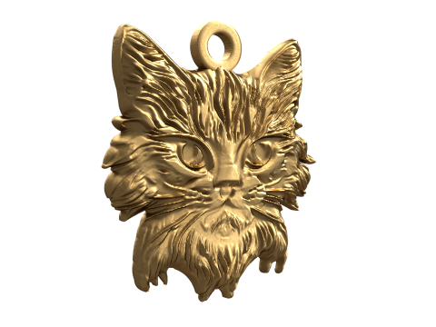 Cat pendant-03 3D print model Modello 3D