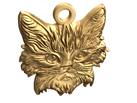 Cat pendant-03 3D print model Modello 3D