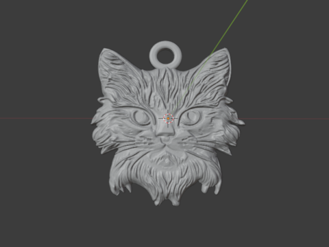 Cat pendant-03 3D print model Modello 3D