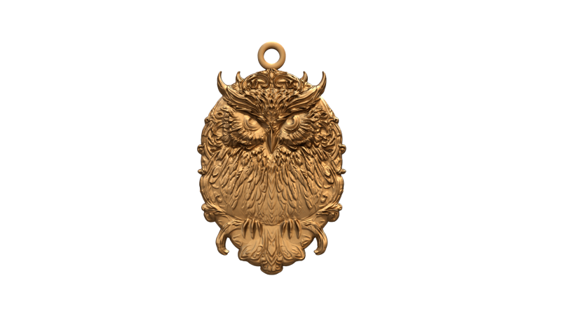 Owl pendant-04 3D print model 3D 모델 .c4d .max .obj .3ds .fbx .stl .blend 