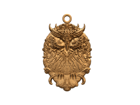 Owl pendant-04 3D print model 3D Модель
