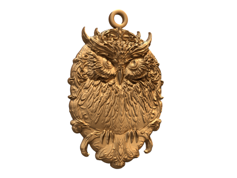 Owl pendant-04 3D print model 3D 모델