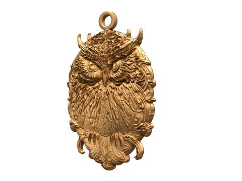 Owl pendant-04 3D print model 3D 모델