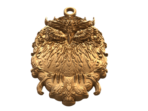 Owl pendant-04 3D print model 3D 모델