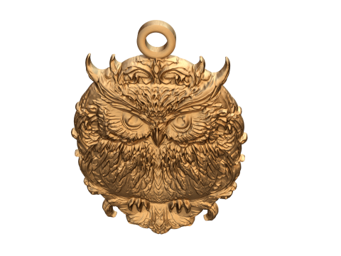 Owl pendant-04 3D print model 3D 모델