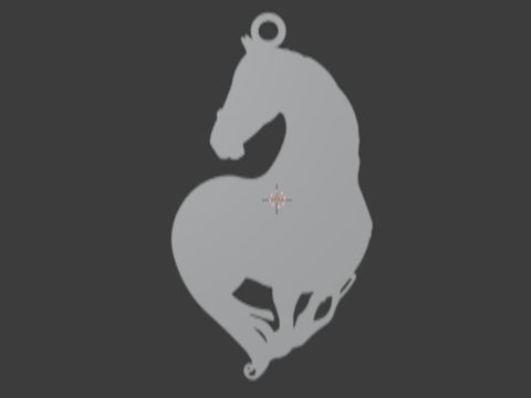 Horse head pendant-01 3D print model 3Dモデル