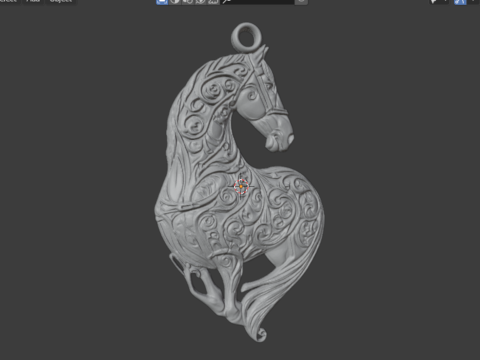 Horse head pendant-01 3D print model 3Dモデル