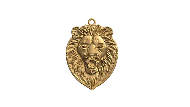 Lion pendant-01 3D print model 3D-Modell .c4d .max .obj .3ds .fbx .stl .blend 